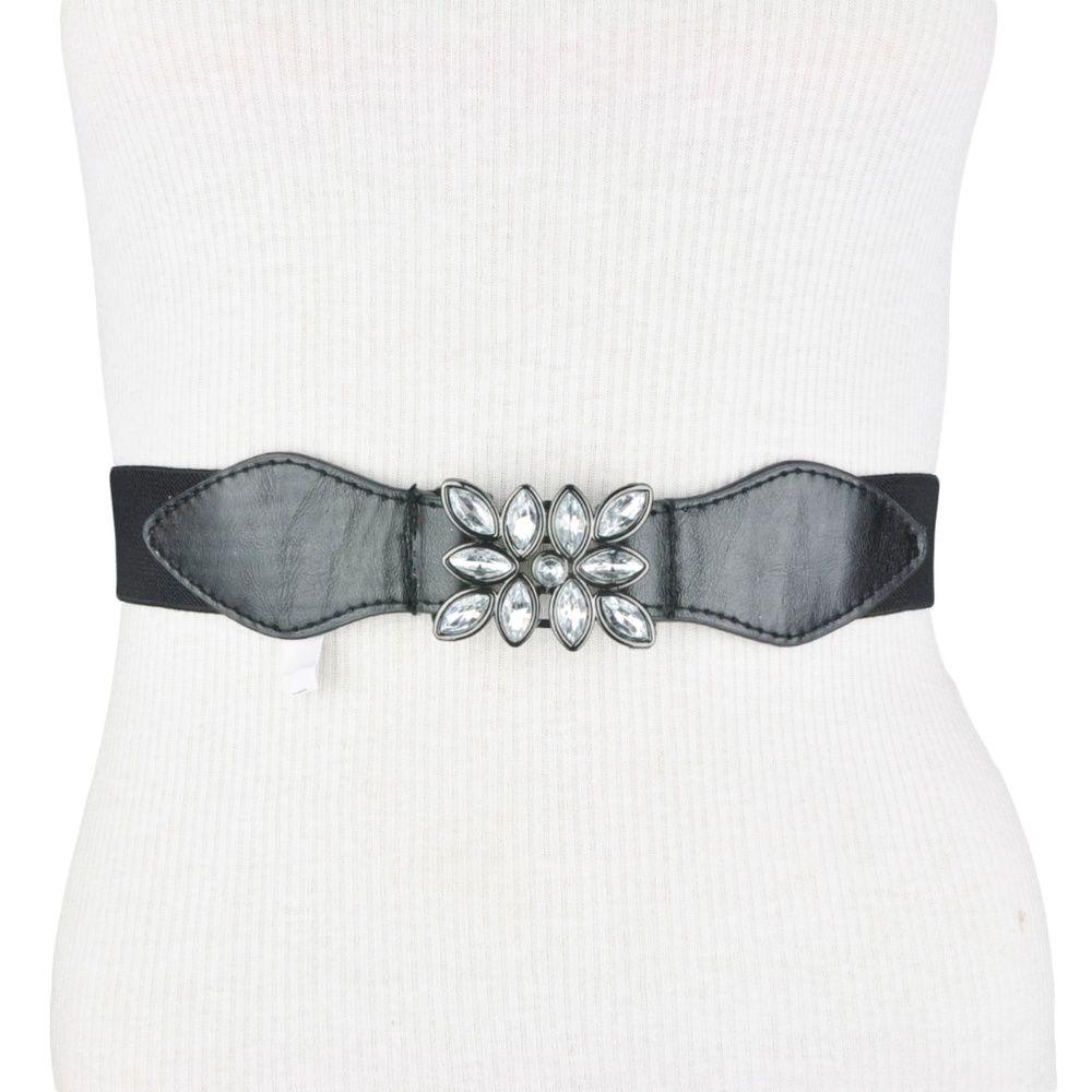 BCBG Stretch Black Rhinestone Belt